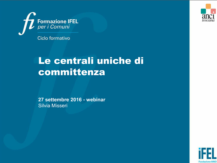 Webinar – Centrali Uniche di Committenza